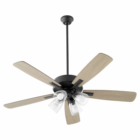 Ovation 52"Ceiling Fan Matte Black oscillating electric fans for full room circulation