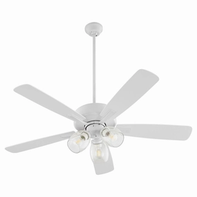 Ovation 52"Ceiling Fan Studio White energy-efficient medium fans with remote
