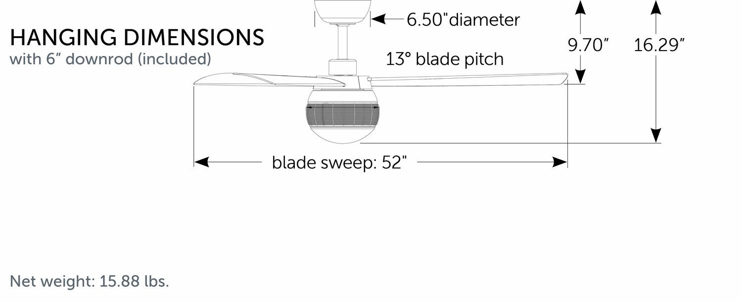 Paget 52"Ceiling Fan Brushed Satin Brass