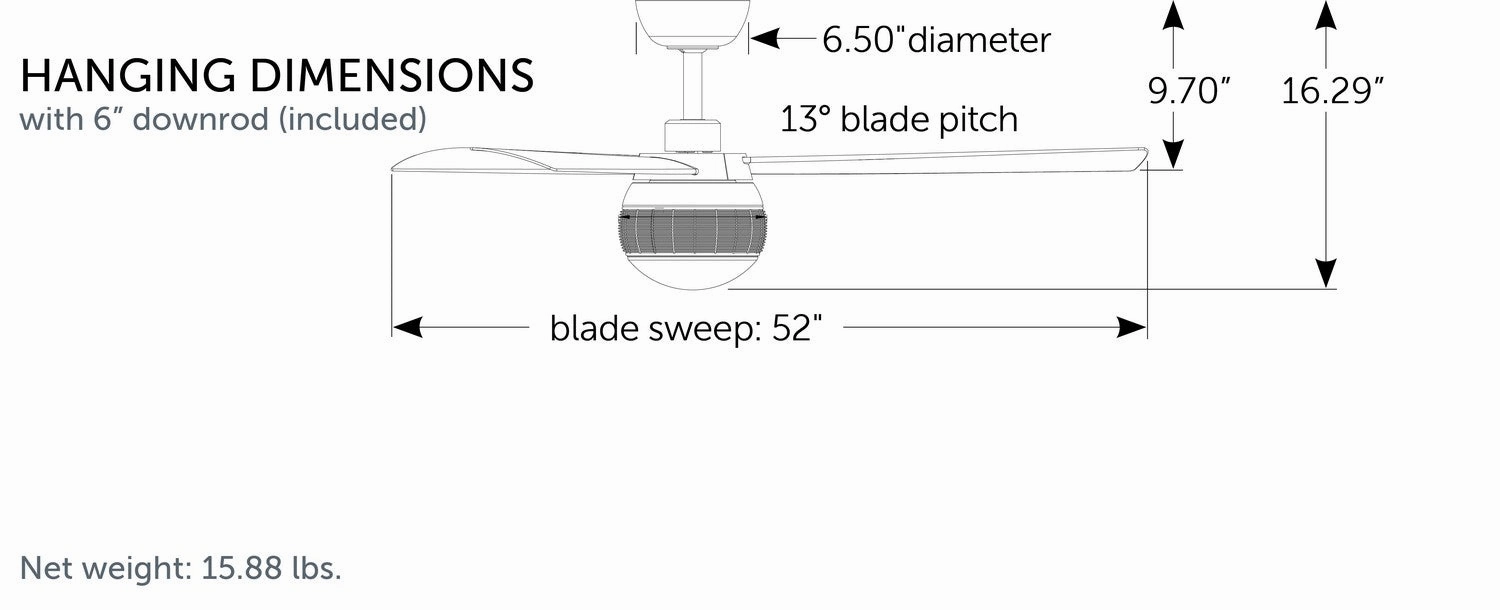 Paget 52"Ceiling Fan Matte White