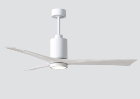 Patricia 60"Ceiling Fan Gloss White quiet medium fans for living room use