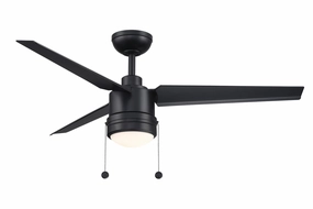 PC/DC L 52"Ceiling Fan Black outdoor exterior fans for patio cooling
