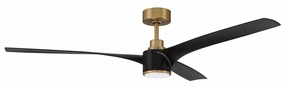 Phoebe 60"Ceiling Fan Flat Black/Satin Brass home cooling fans in medium size