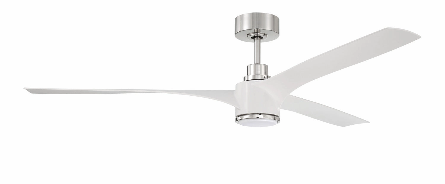 Phoebe 60"Ceiling Fan White/Polished Nickel stylish medium fans for contemporary homes