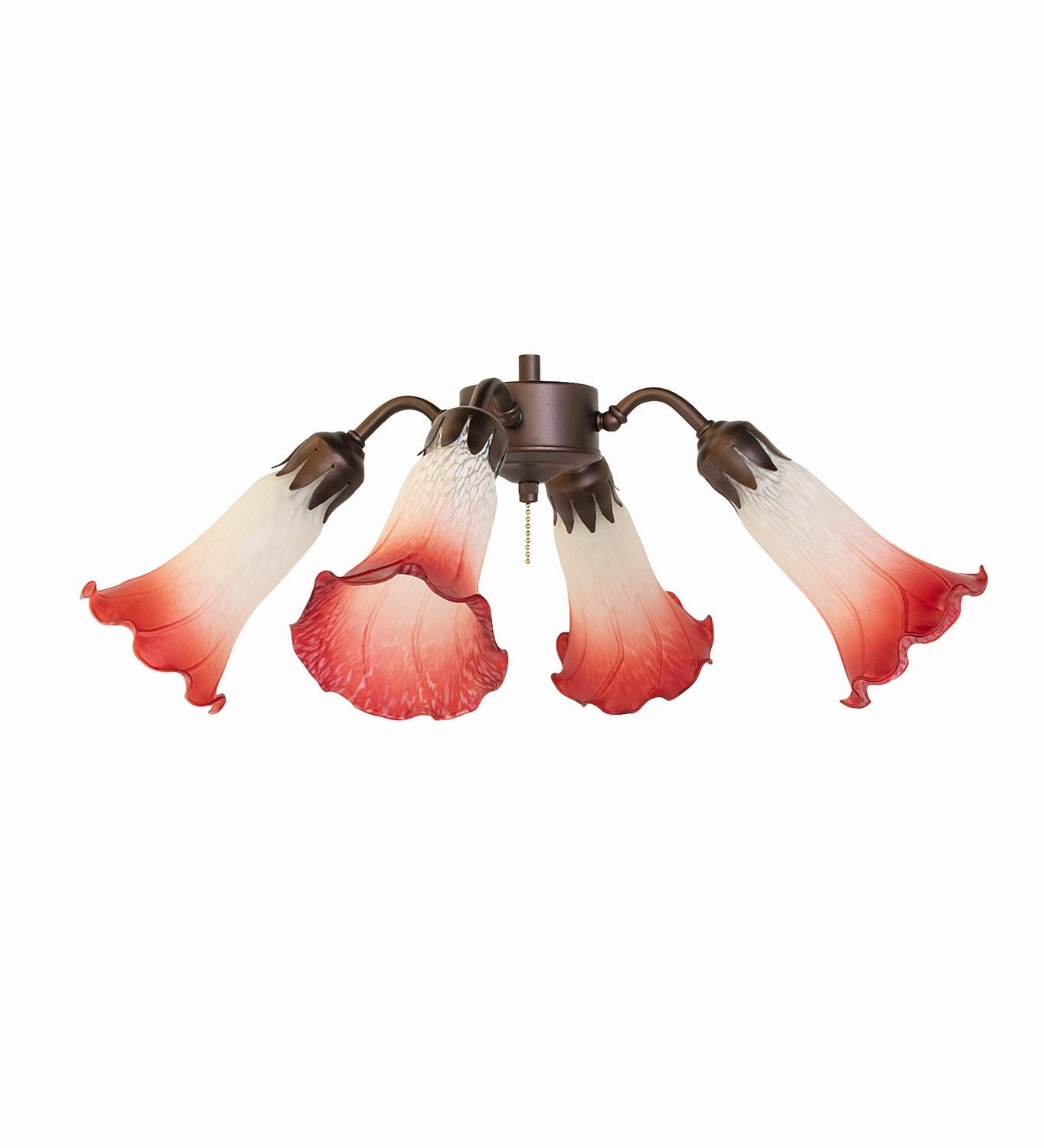 Pink/White Four Light Fan Light