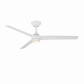 Pisces 52"Ceiling Fan Matte White outdoor exterior fans for patio cooling