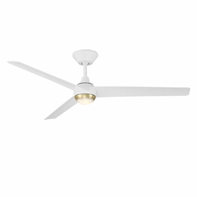 Pisces 52"Ceiling Fan Soft Brass/Matte White outdoor exterior fans for patio cooling
