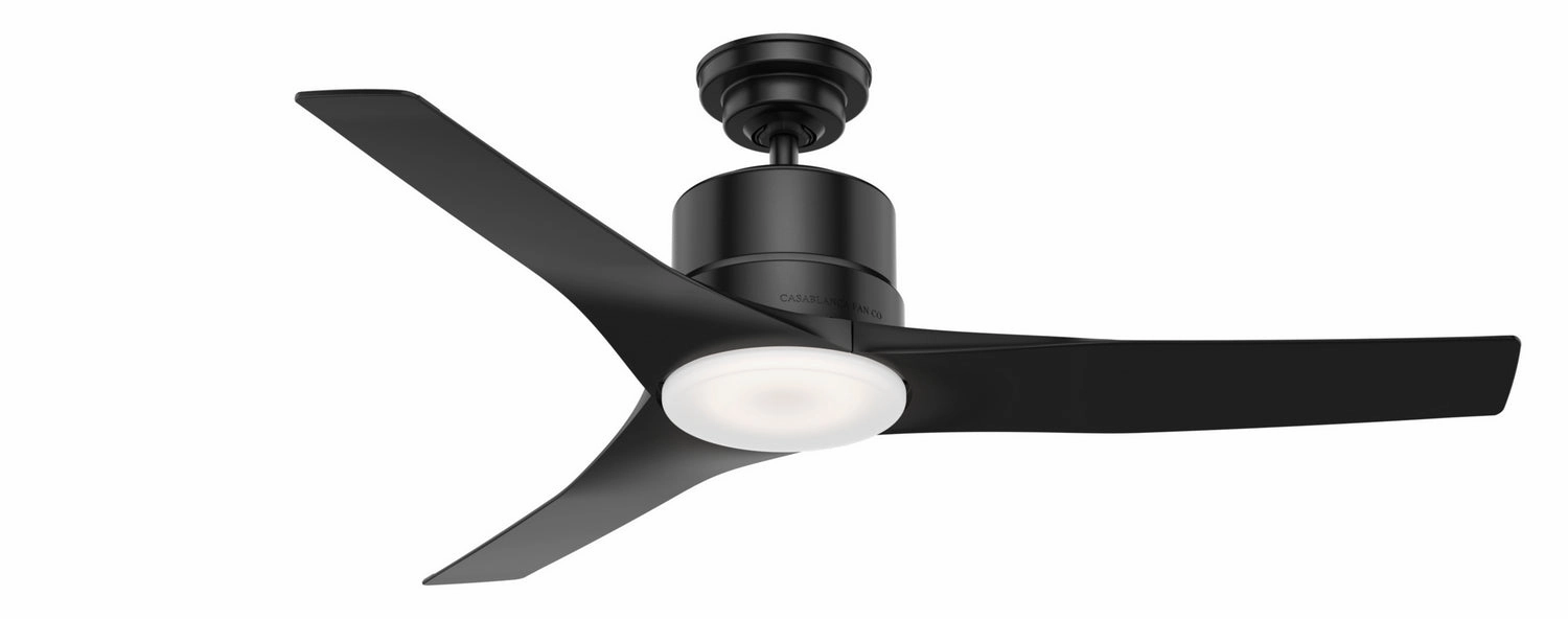 Piston 52"Ceiling Fan Matte Black whisper-quiet fans for bedrooms and offices