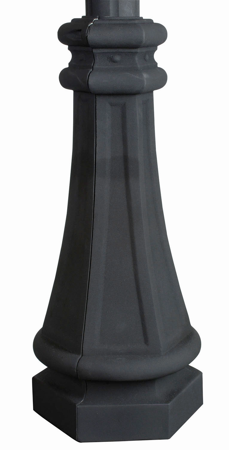 Pole Wrap 22.5" Fluted Direct Burial Post Wrap in Textured Black outdoor fans store with multiple collections