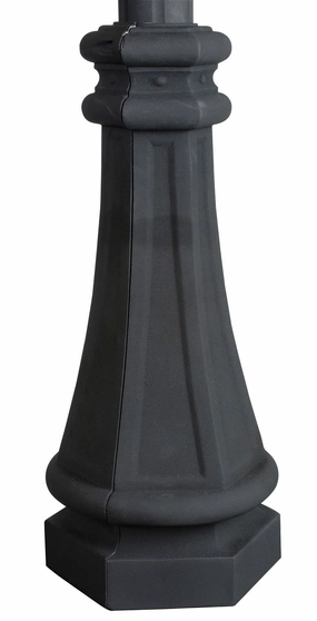 Pole Wrap 22.5" Fluted Direct Burial Post Wrap in Textured Black outdoor fans store with multiple collections
