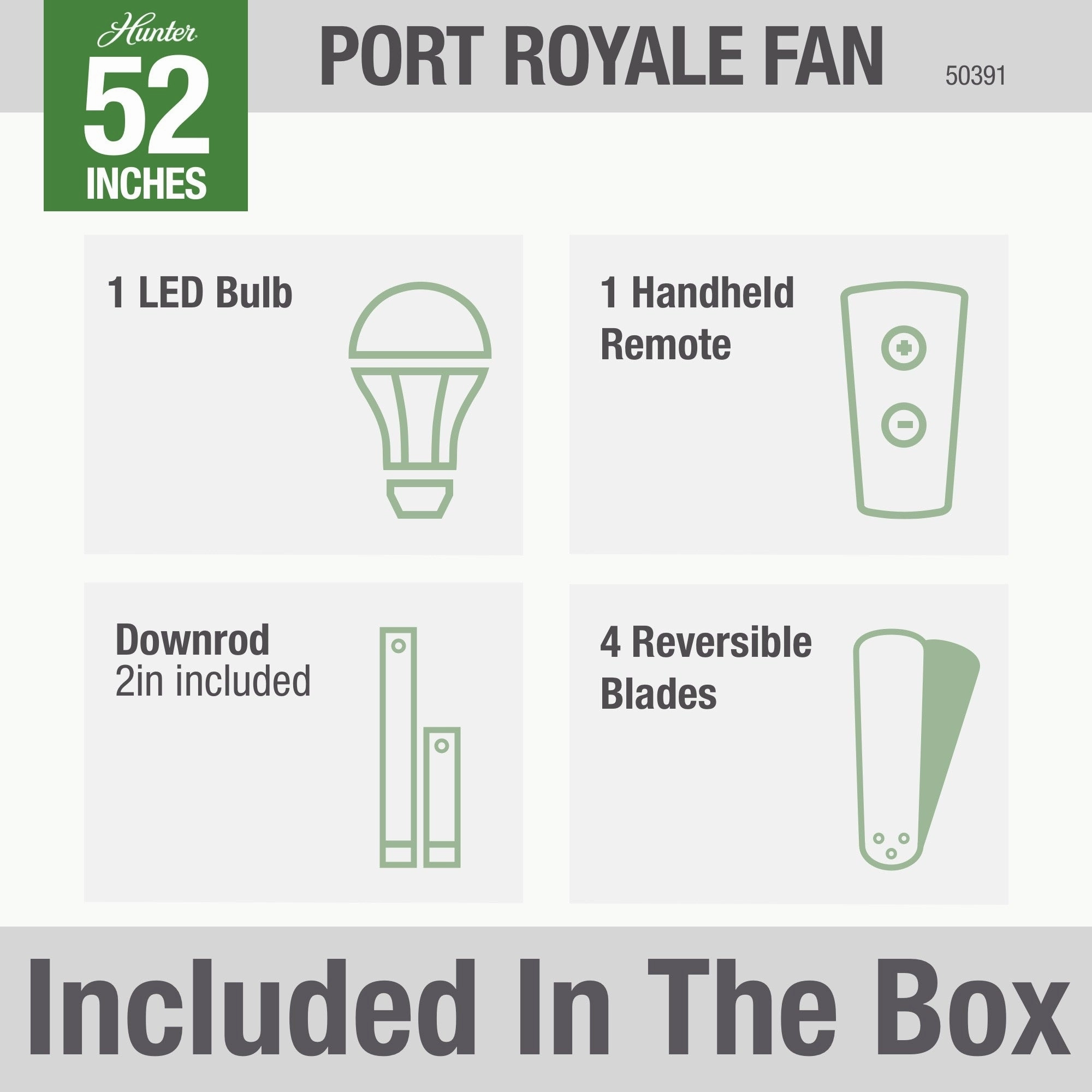 Port Royale 52"Ceiling Fan Natural Black Iron