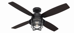 Port Royale 52"Ceiling Fan Natural Black Iron lightweight fans for moving around easily