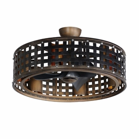 Portcullis LED Fandelight Bronze Gilt best small fans for home and travel