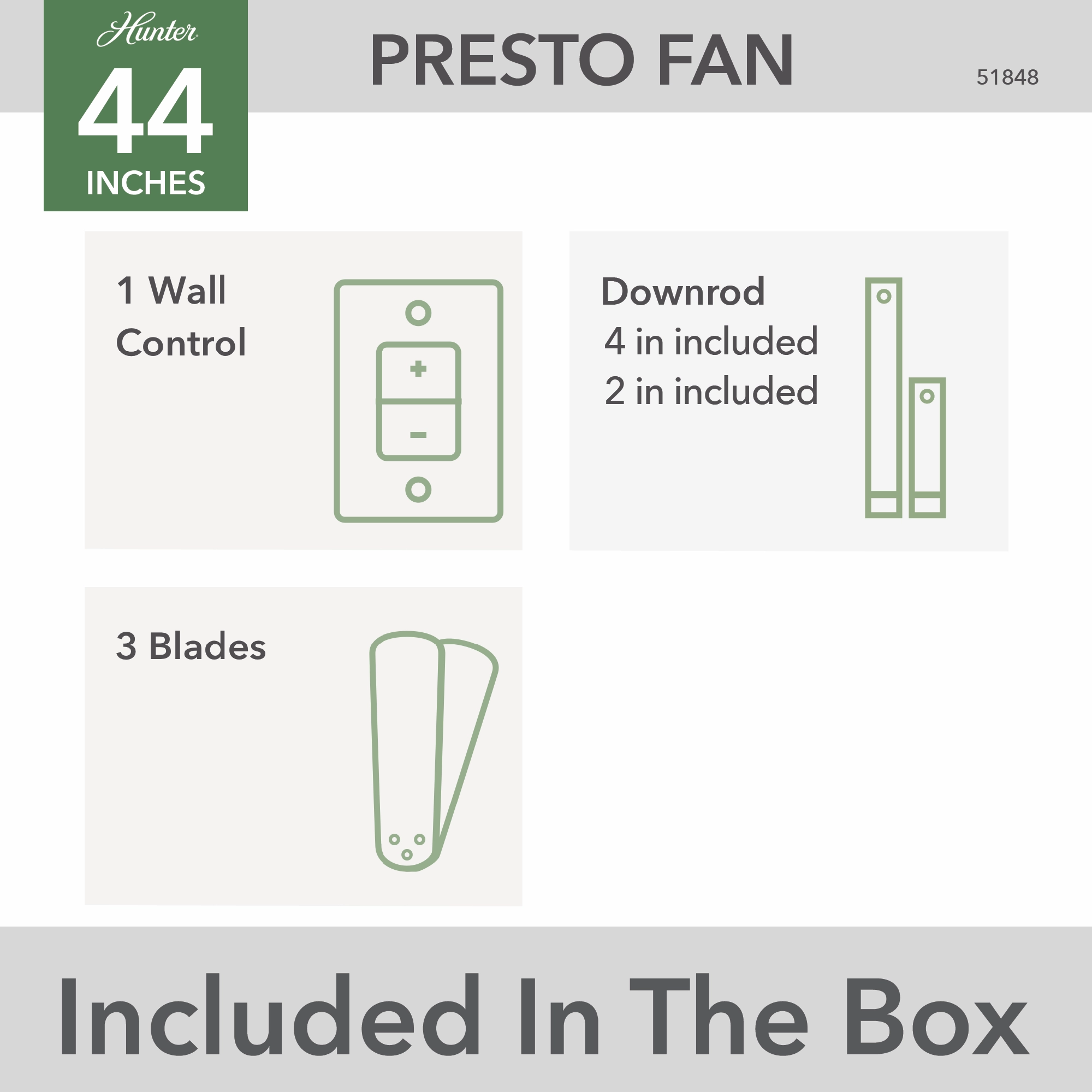 Presto 44"Ceiling Fan Matte White