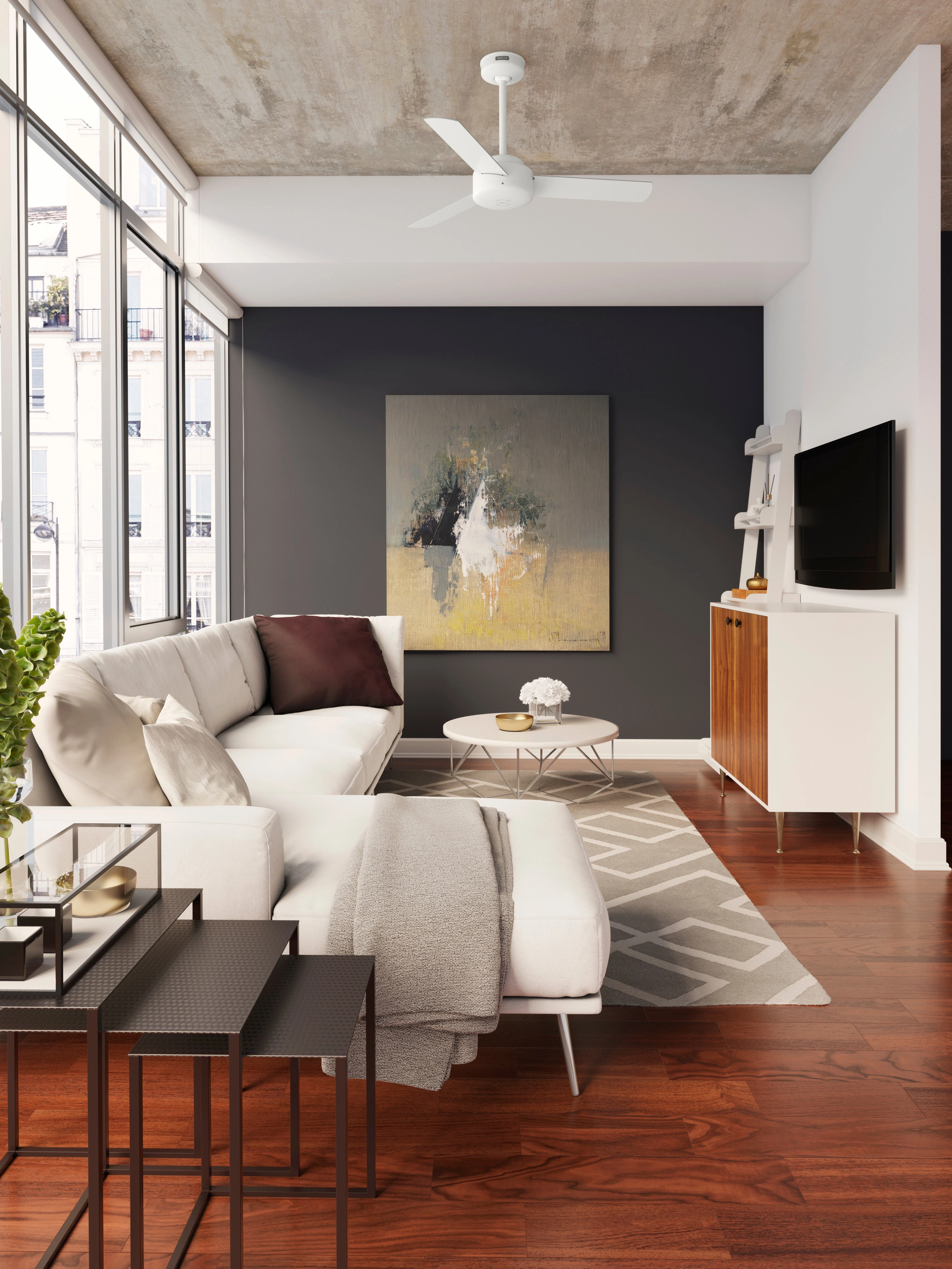 Presto 44"Ceiling Fan Matte White