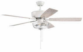 Pro Plus 101 52"Ceiling Fan White/Polished Nickel oscillating electric fans for full room circulation