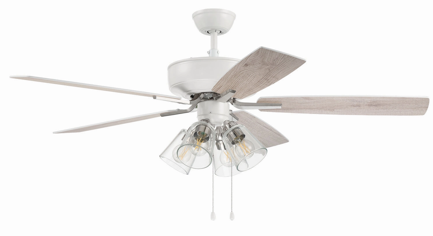 Pro Plus 104 52"Ceiling Fan White/Polished Nickel home cooling fans in medium size