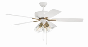 Pro Plus 104 52"Ceiling Fan White/Satin Brass modern medium fans for everyday cooling