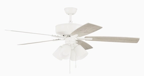 Pro Plus 114 52"Ceiling Fan White oscillating electric fans for full room circulation