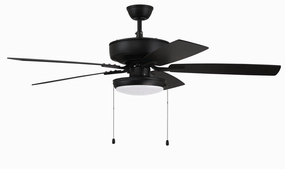 Pro Plus 119 52" Ceiling Fan in Flat Black low-noise indoor fans for peaceful settings