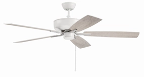 Pro Plus 52 Fan 52"Ceiling Fan White/Polished Nickel energy-efficient medium fans with remote