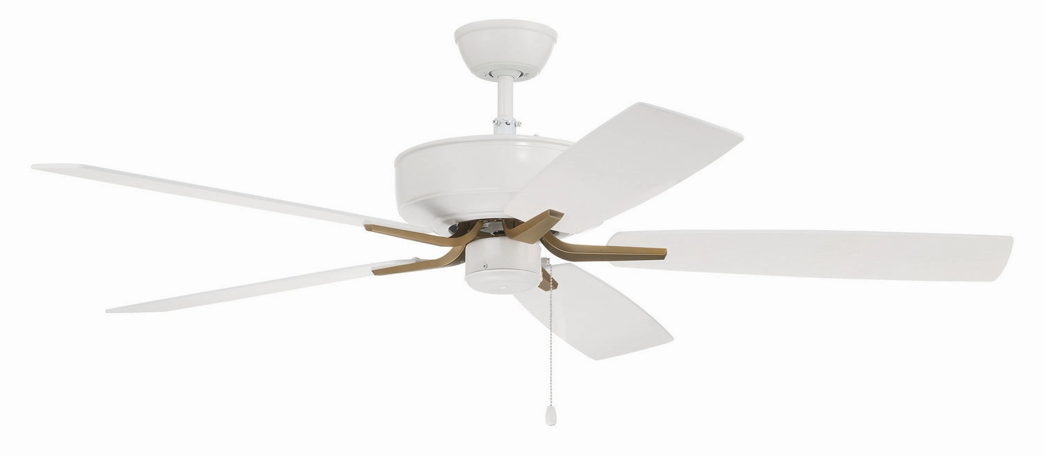 Pro Plus 52 Fan 52"Ceiling Fan White/Satin Brass cool breeze fans for quiet operation