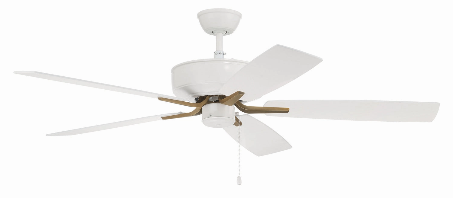 Pro Plus 52 Fan 52"Ceiling Fan White/Satin Brass affordable medium fans for summer