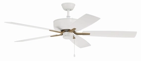 Pro Plus 52 Fan 52"Ceiling Fan White/Satin Brass affordable medium fans for summer