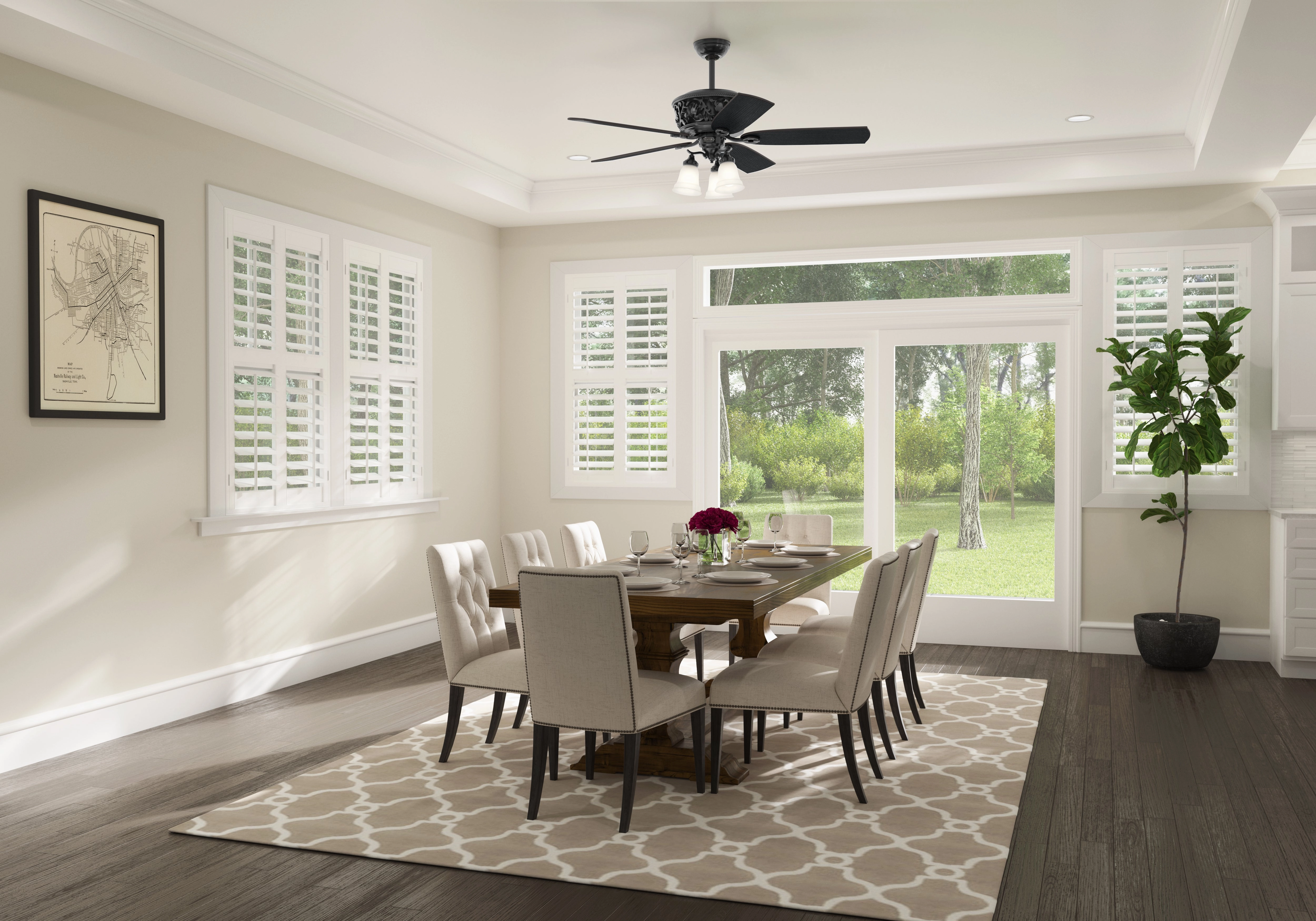 Promenade 54"Ceiling Fan Gloss Black