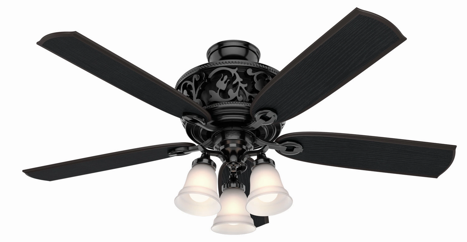 Promenade 54"Ceiling Fan Gloss Black medium electric fans for multi-room use