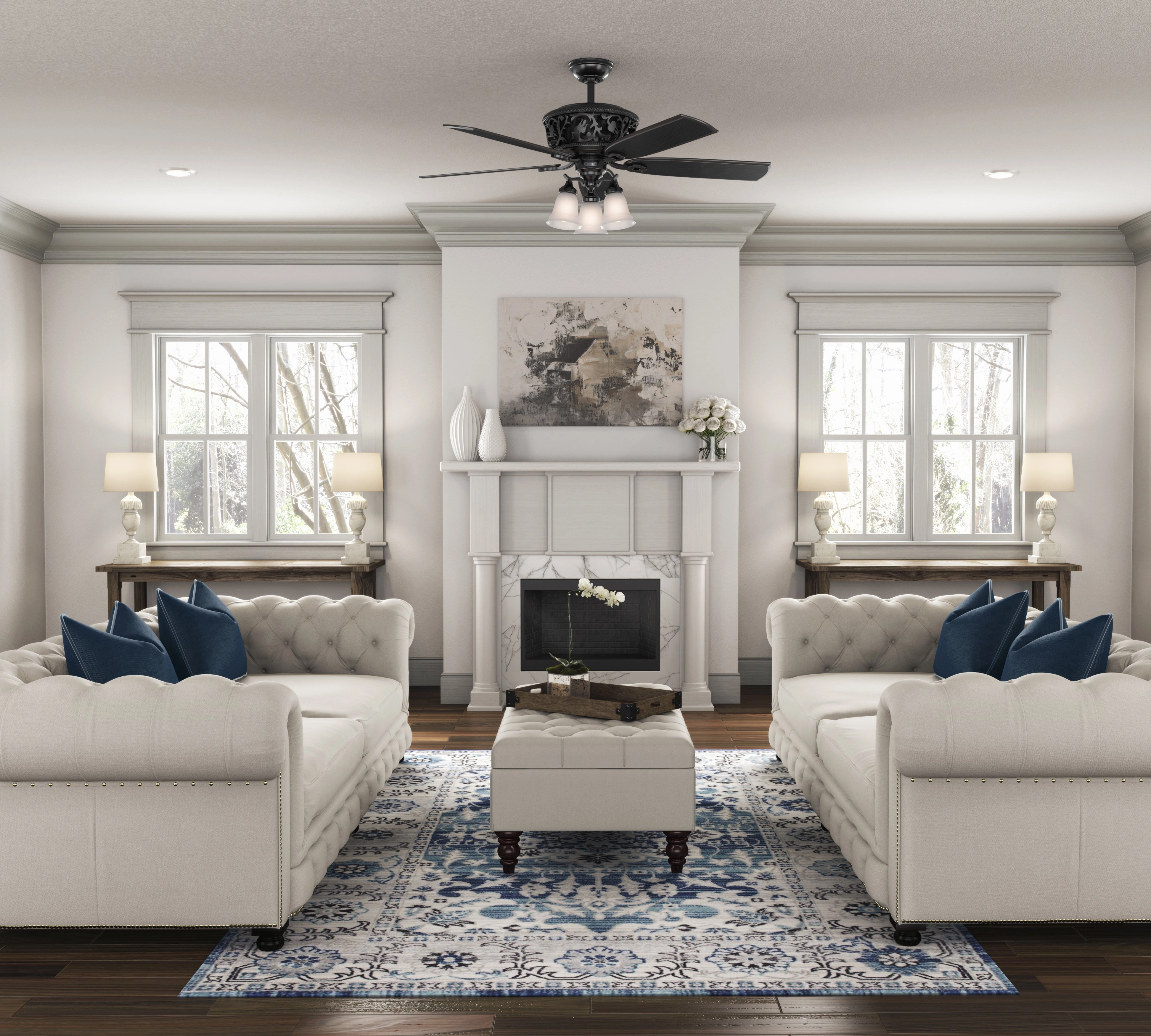Promenade 54"Ceiling Fan Gloss Black