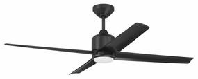 Quell 52"Ceiling Fan Flat Black quiet medium fans for living room use