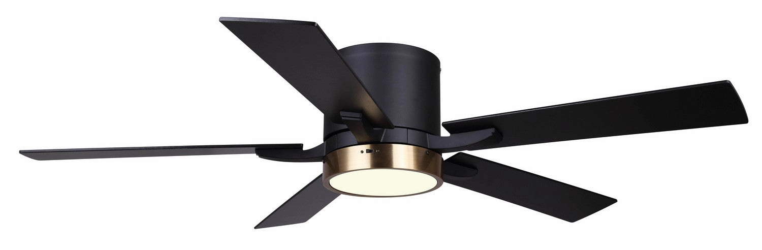 Quinn 52"Ceiling Fan Matte Black And Gold whisper-quiet fans for bedrooms and offices