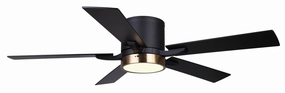 Quinn 52"Ceiling Fan Matte Black And Gold whisper-quiet fans for bedrooms and offices