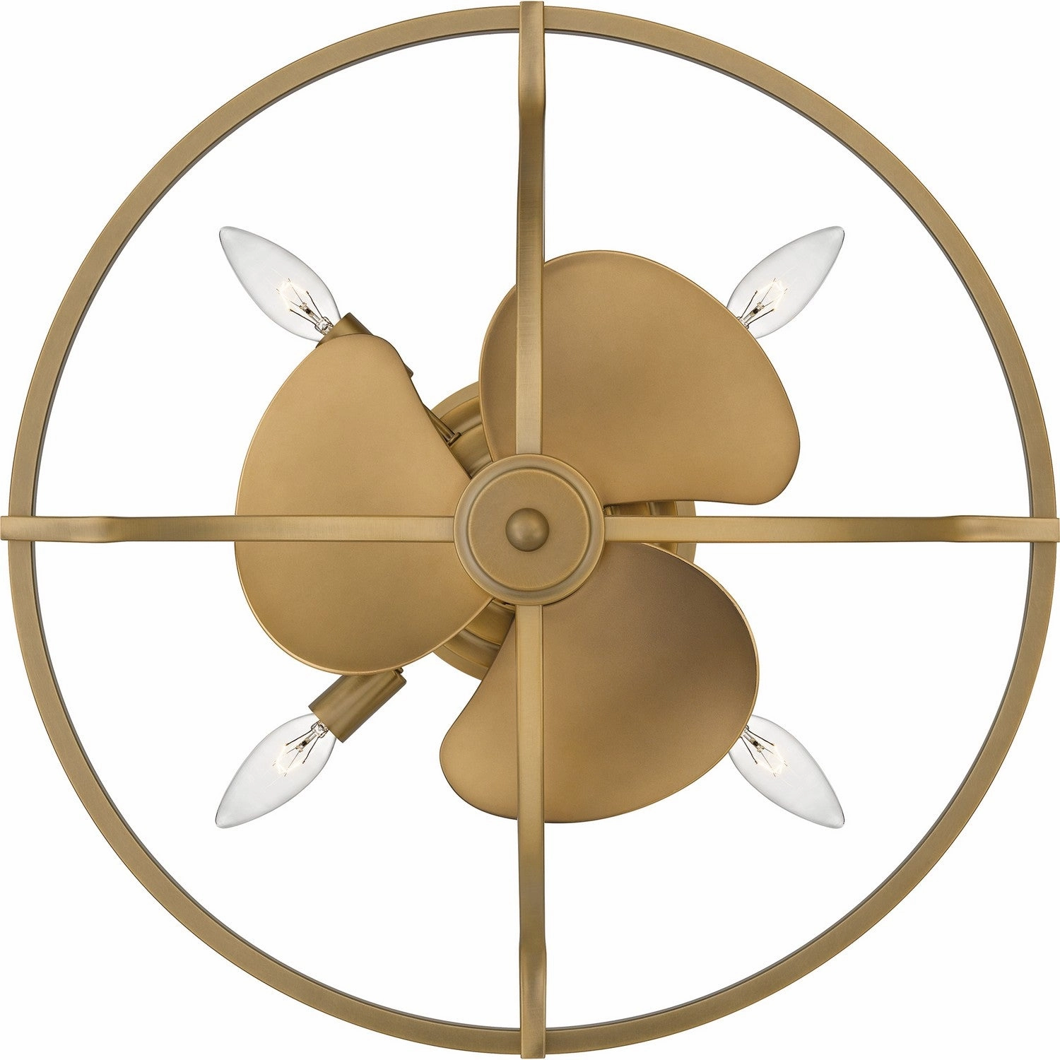 Quoizel Fandelier Four Light Fandelier Weathered Brass