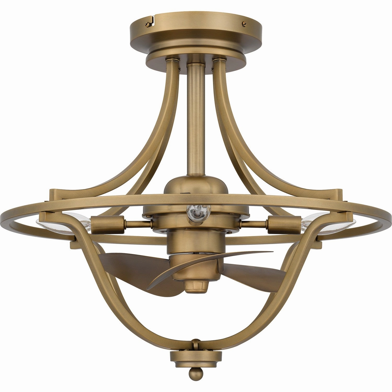 Quoizel Fandelier Four Light Fandelier Weathered Brass