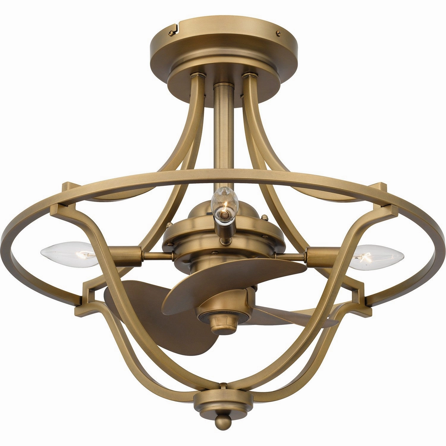 Quoizel Fandelier Four Light Fandelier Weathered Brass