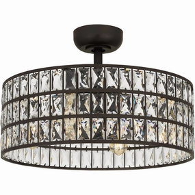 Quoizel Fandelier Four Light Fandelier Western Bronze whisper-quiet fans for bedrooms and offices