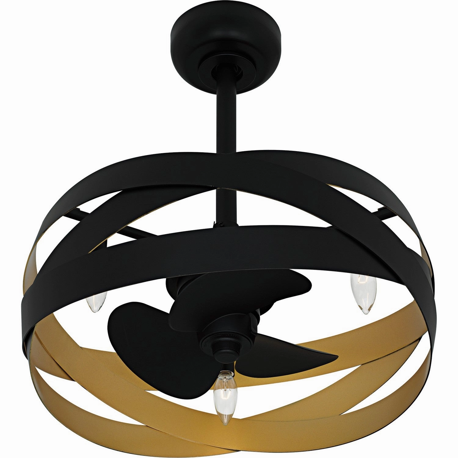 Quoizel Fandelier Three Light Fan Light Matte Black