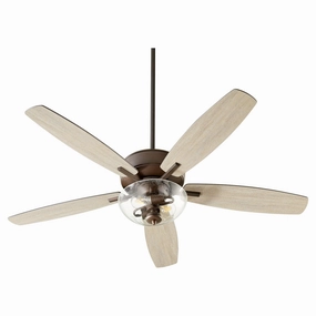 Quorum Breeze 52" Indoor 2 Light 14W Non Dimming LED Pull Chain Ceiling Fan quiet indoor fans for bedrooms and offices
