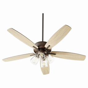 Quorum Breeze 52" Indoor 4 Light 28W Non Dimming LED Pull Chain Ceiling Fan Ceiling fan with adjustable speed settings