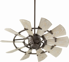 Quorum Windmill 44" Indoor/Outdoor DC Farmhouse Patio Ceiling Fan with Remote adjustable indoor fans for better cooling