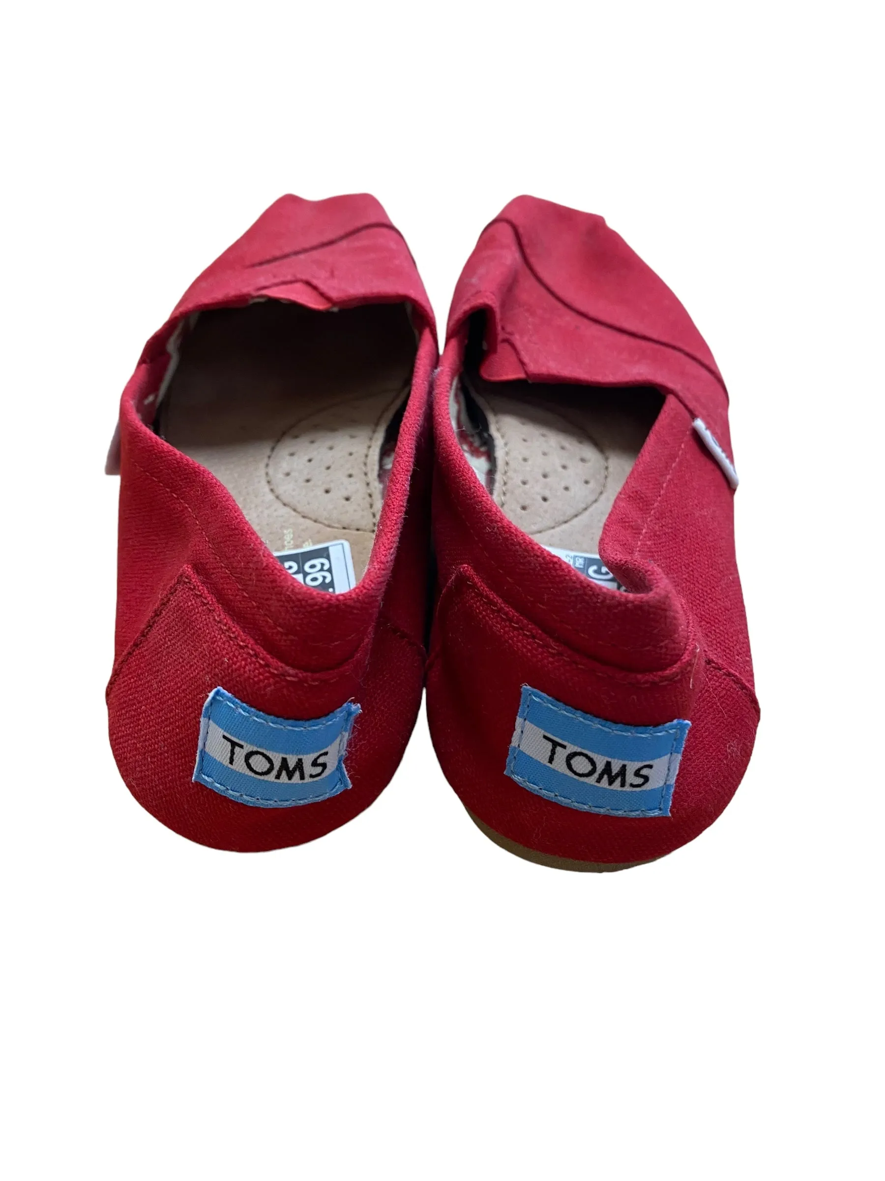 Red Shoes Flats Toms, Size 6.5 toms