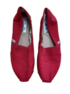 Red Shoes Flats Toms, Size 6.5 toms