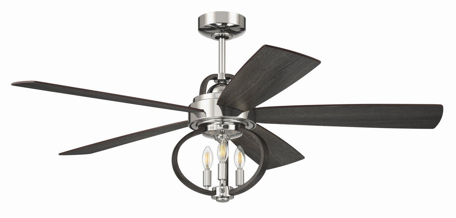 Reese 52"Ceiling Fan Polished Nickel stylish medium fans for contemporary homes