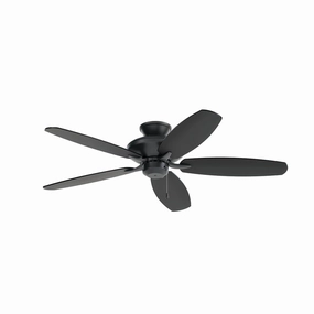 Renew Patio 52"Ceiling Fan Satin Black energy-efficient medium fans with remote