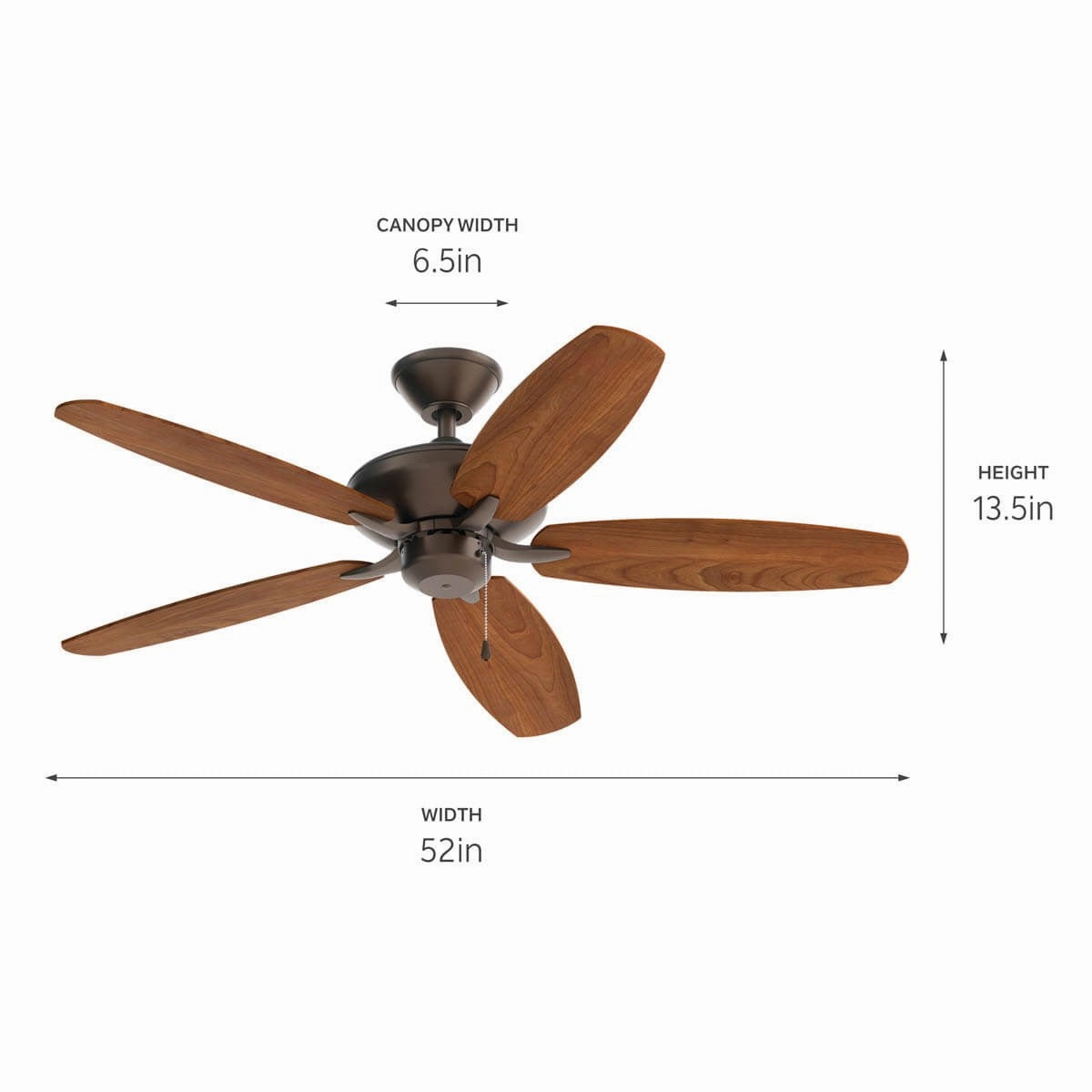 Renew Patio 52"Ceiling Fan Satin Natural Bronze