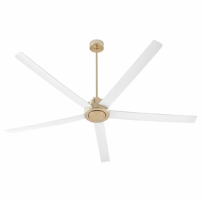 Revel 80"Patio Fan Aged Brass w/ Studio White lightweight fans for moving around easily