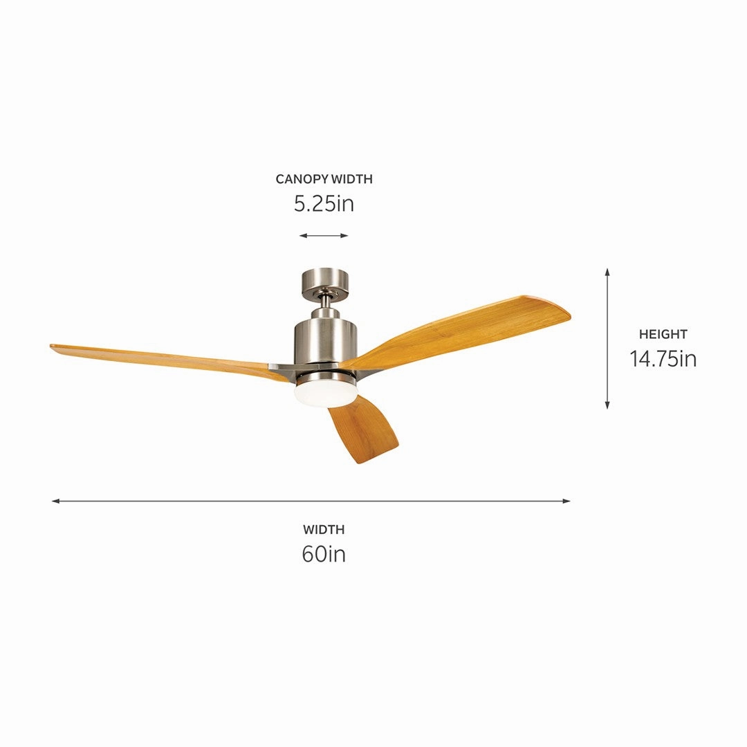 Ridley II 60"Ceiling Fan Brushed Stainless Steel