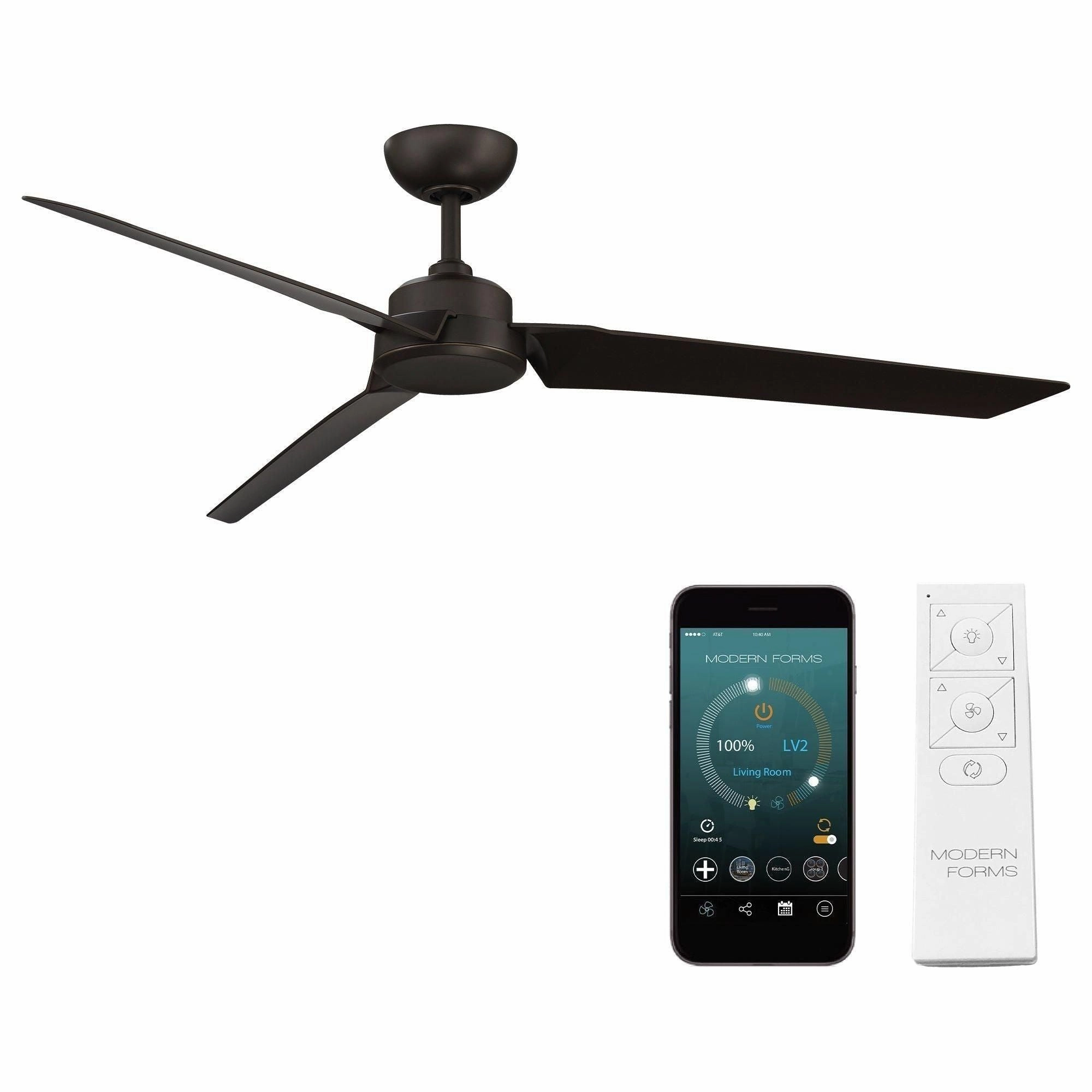 Roboto Indoor/Outdoor 3-Blade 62" Smart Ceiling Fan with Remote Control